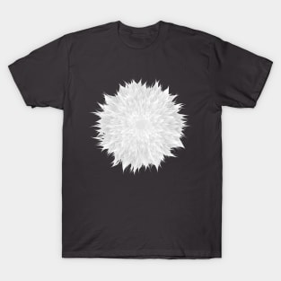 Geometric Frost Flower in Black and White T-Shirt